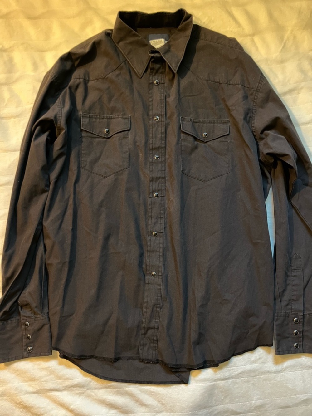 Wrangler Men's Dark Gray Casual Button-Down Shirt